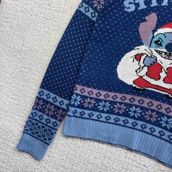 Disney Lilo & Stitch Holiday Ugly Stichmas Christmas Knit Sweater Women L Read* - Picture 3 of 16